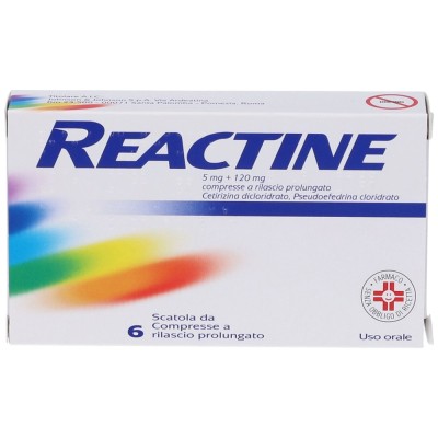 Reactine 5 mg + 120 mg 6 Compresse a Rilascio Prolungato
