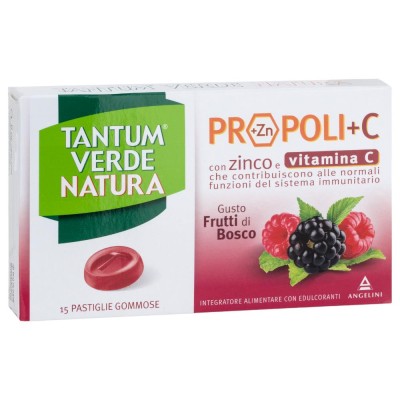 Tantum Verde Natura Propoli+ C 15 Pastiglie Gommose Frutti di Bosco