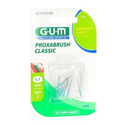 GUM Proxabrush Classic Testine Ricambio Scovolino 1,1mm ISO 3 8 Pezzi