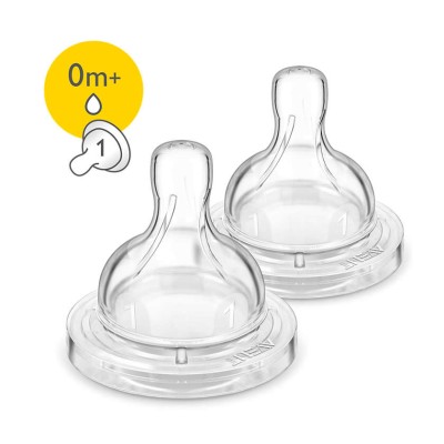 Avent Tettarelle Classic+ Anti Colica 0m+ in Silicone Prime Poppate 1 Foro 2 Pezzi