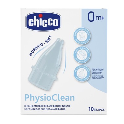 Chicco PhysioClean Ricambi Morbidi per Aspiratore Nasale 10 pezzi