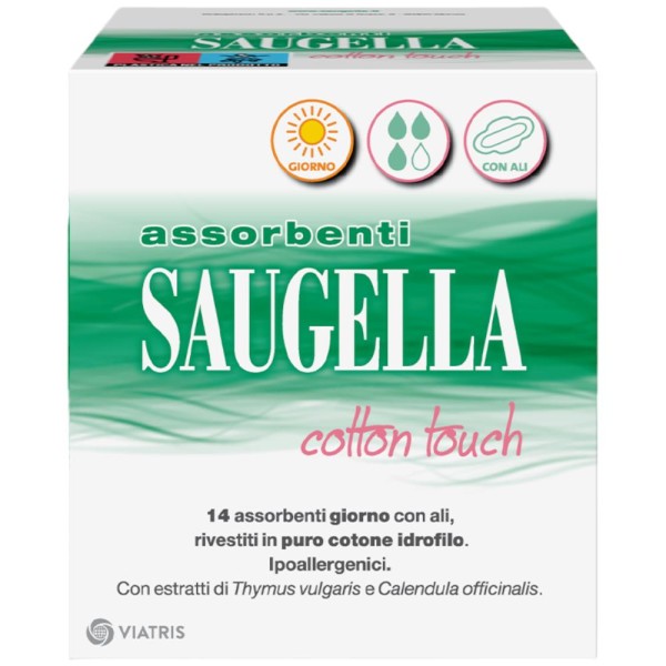 Saugella Cotton Touch 14 Assorbenti Giorno con Ali PROMO