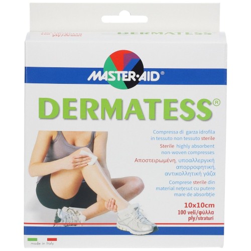 Master Aid Dermatess 10 x 10 cm Garza in Tessuto 100 Pezzi