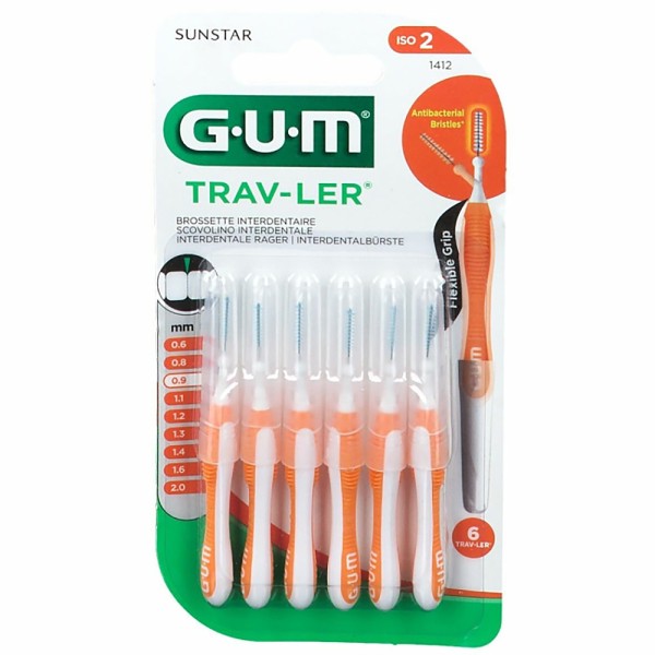 GUM Trav-Ler Scovolino Interdentale ISO 2 0,9mm 6 Pezzi