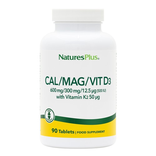Natures Plus Calcio Magnesio Vitamina D3 + Viatmina K2 90 Tavolette