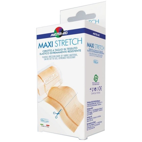 Master Aid Maxi Stretch Cerotto a Taglio in Tessuto Elastico 50x6cm