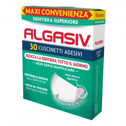 Algasiv 30 Cuscinetti Adesivi per Dentiera Superiore