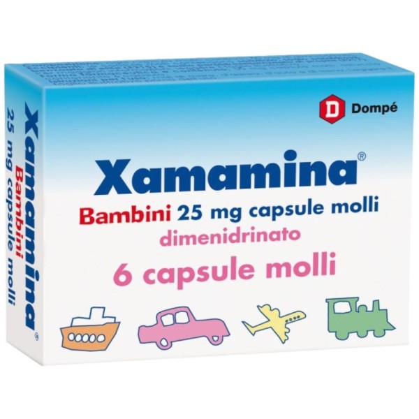 Xamamina Mal di Viaggio Bambini 25 mg 6 Capsule Molli