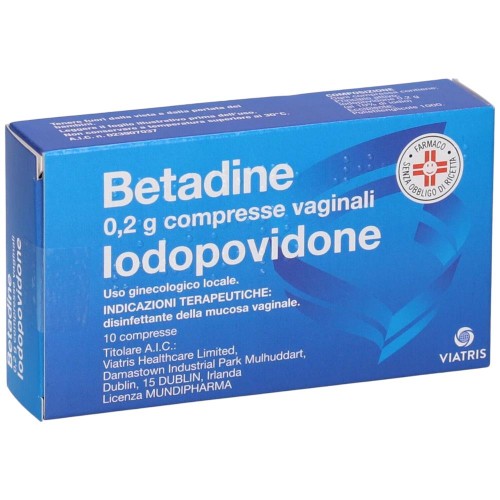 Betadine 0,2g Iodopovidone 10 Compresse Vaginali