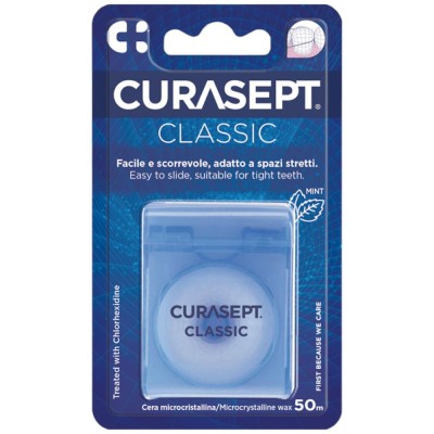 Curasept Floss Classico Filo Interdentale Cerato con Clorexidina 50m