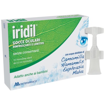iridil Gocce Oculari Rinfrescanti e Lenitive 10 Flaconcini 0,5ml