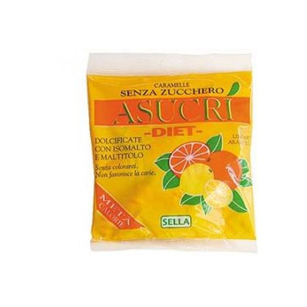 ASUCRI Caramella Arancia Limone senza zucchero 40g SELLA