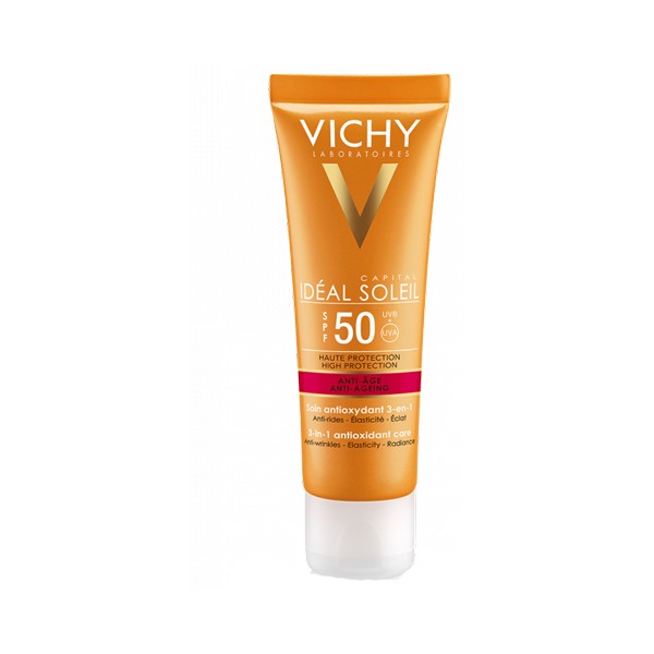 VICHY IDEAL SOLEIL ANTI ETÀ SPF50 TRATTAMENTO PROTETTIVO ANTIOSSIDANTE 3 IN 1 50ML