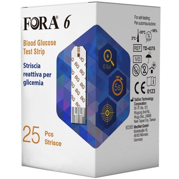 Fora 6 24 Strisce Reattive per Glicemia