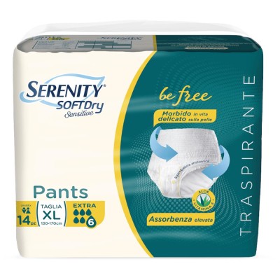 Serenity SoftDry Sensitive Pants XL Extra 14 Pezzi