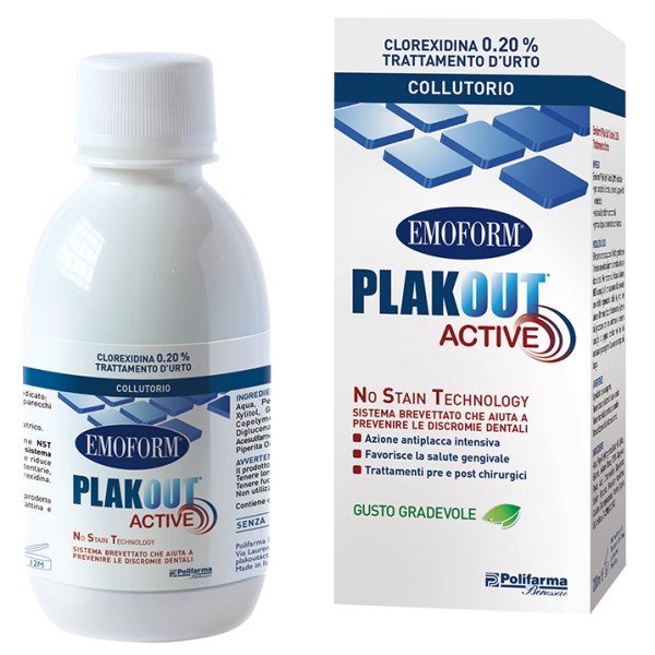 PlakOut Active 0,20% Trattamento D'Urto Collutorio 200ml