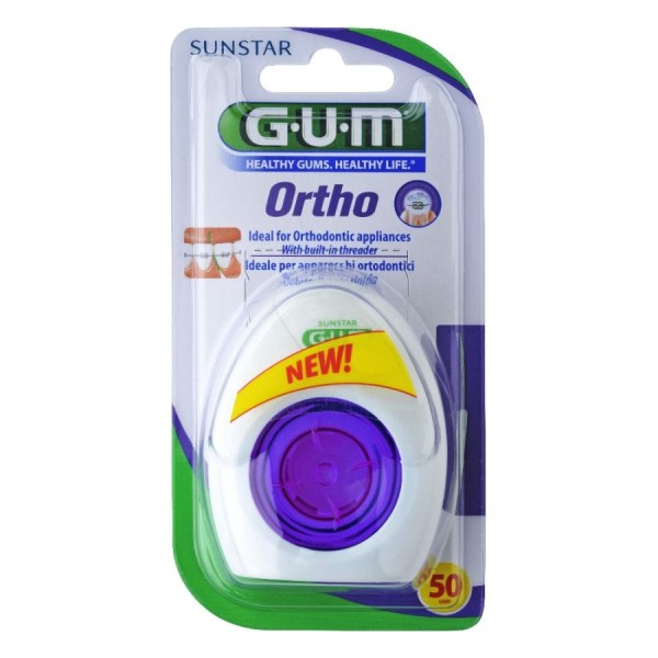 GUM Ortho Floss Filo Interdentale Spugnoso 50 Pezzi