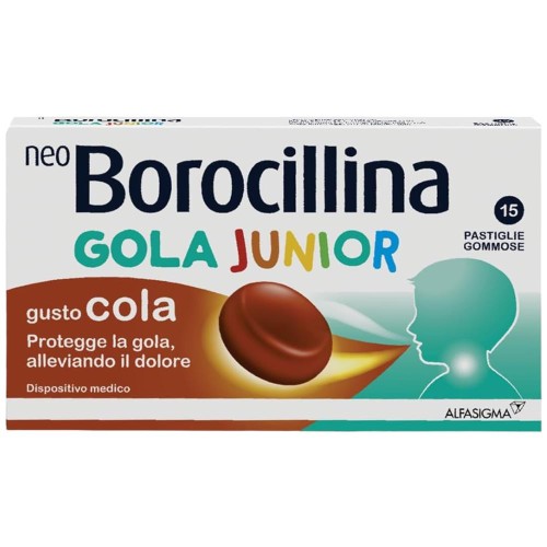 neoBorocillina Gola Junior 15 Pastiglie Gommose Gusto Cola