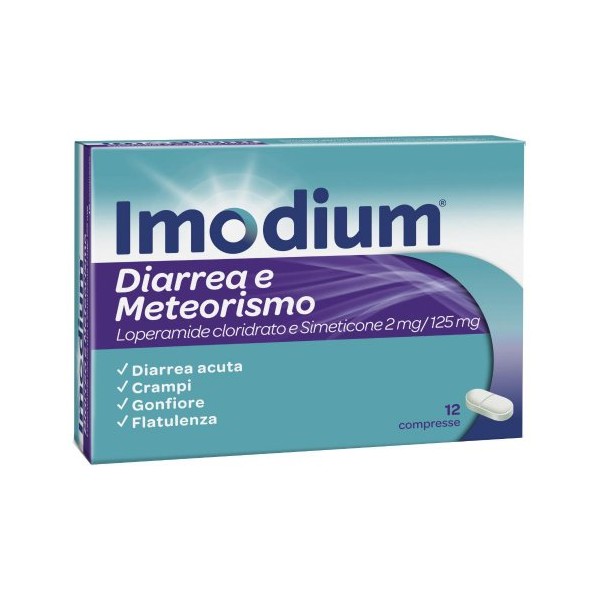Imodium Diarrea e Meteorismo 12 Compresse