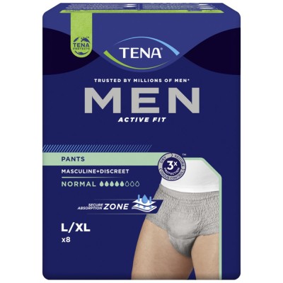 Tena Men Active Fit Pants Normal L/XL 8 Slip Assorbenti