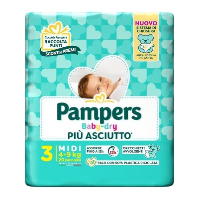 Pampers Baby-dry Midi 4-9 Kg 20 Pannolini