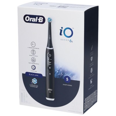 Oral-B iO Series 6 Spazzolino Elettrico Nero + 2 Testine di Ricambio