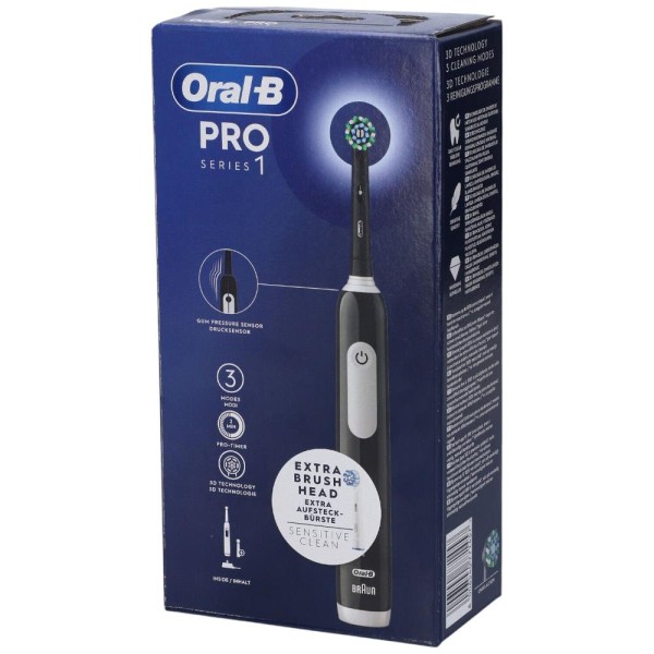 Oral-B Pro Series 1 Spazzolino Elettrico Nero + 1 Testina di Ricambio