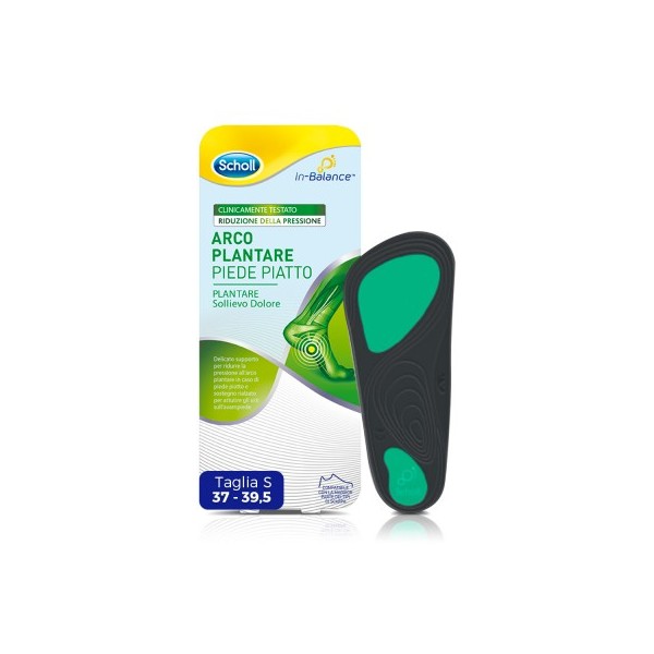Scholl PLANTARE ARCO PIEDE PIATTO Sollievo Dolore Taglia S 2 Pezzi
