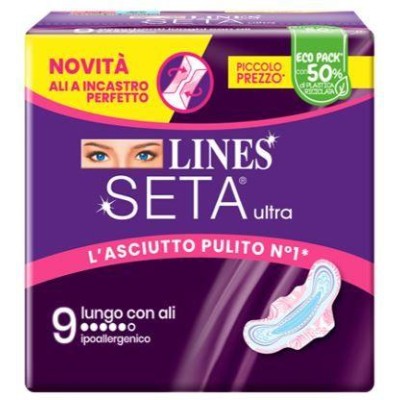 Lines Seta Ultra 9 Assorbenti Lunghi con Ali