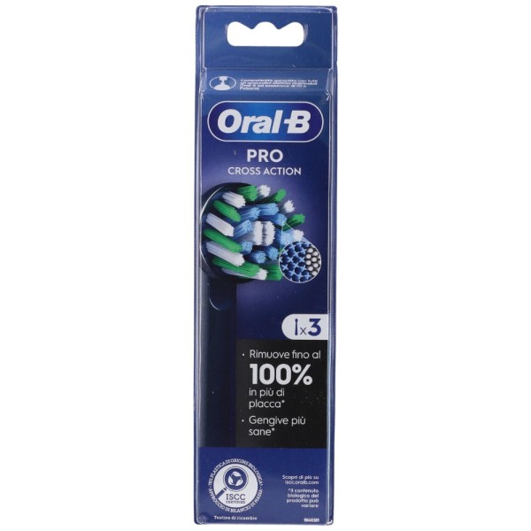 Oral-B Pro Cross Action 3 Testine di Ricambio Black