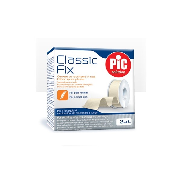 PiC Solution Classic FIX Cerotto su Rocchetto in Tela 2,5x500cm