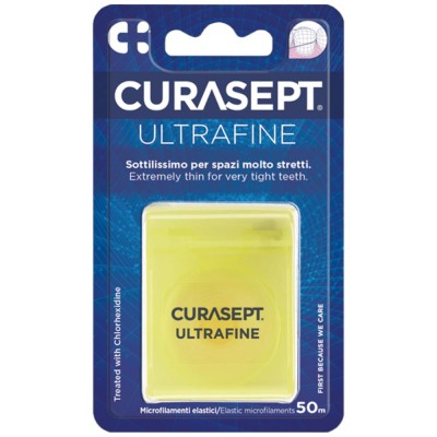Curasept Floss Ultra Fine Filo Interdentale Non Cerato con Clorexidina 50m