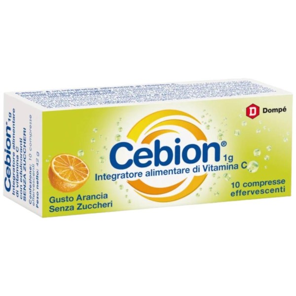 Cebion Senza Zuccheri 10 Compresse Effervescenti Gusto Arancia