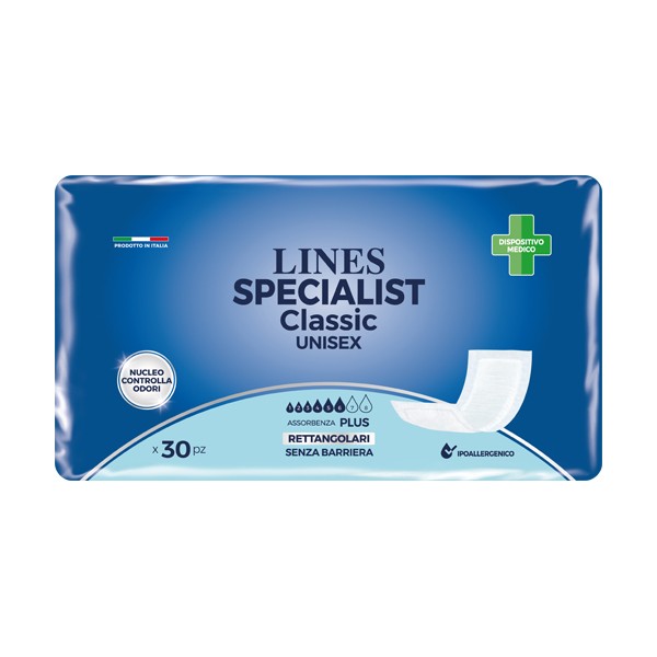 PANNOLONE RETTANGOLARE LINES SPECIALIST CLASSIC S/B 30 PEZZI