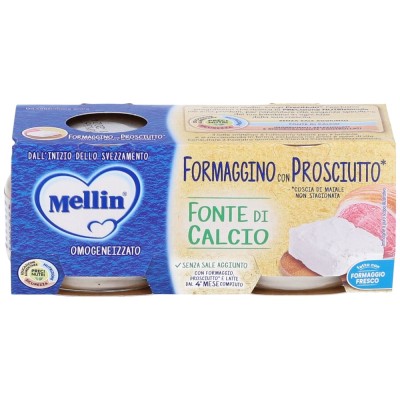 Mellin Omogeneizzato Formaggino con Prosciutto 2 x 80 g