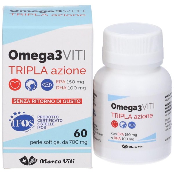 Omega 3 Viti Tripla Azione 60 Perle Soft Gel