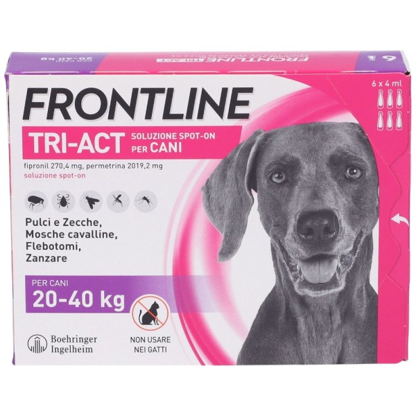Frontline Tri-Act Cani da 20 - 40 Kg 6 Pipette da 4ml