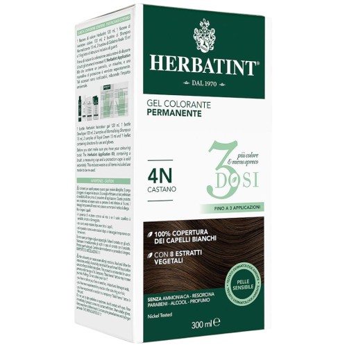Herbatint 3 Dosi Gel Colorante Permanente 4N Castano 300ml