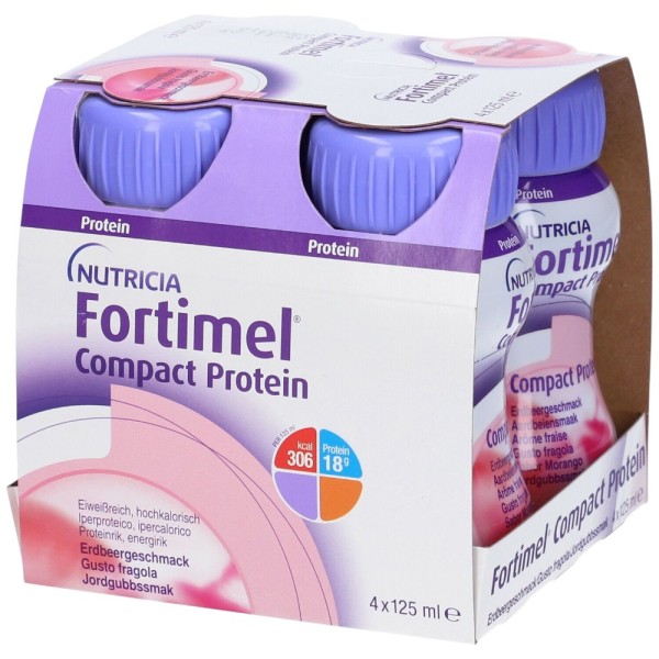 Fortimel Compact Protein 4 bottigliette da 125 ml Fragola
