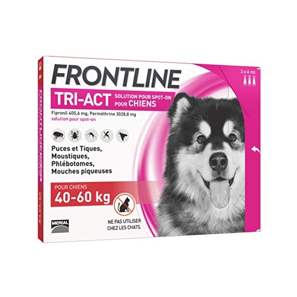 Frontline Tri-Act Cani da 40 - 60 Kg 3 Pipette da 6ml