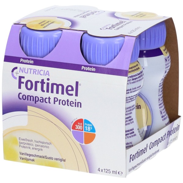 Fortimel Compact Protein 4 bottigliette da 125 ml Vaniglia