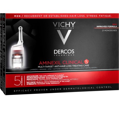 DERCOS TECHNIQUE Aminexil Intensive 5 Uomo Trattamento Anticaduta 21 F