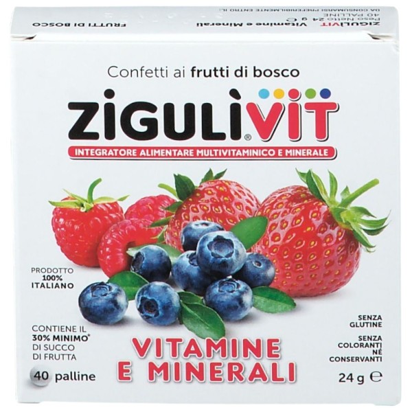 Ziguli Vit Vitamine e Minerali 40 Confetti Frutti Bosco