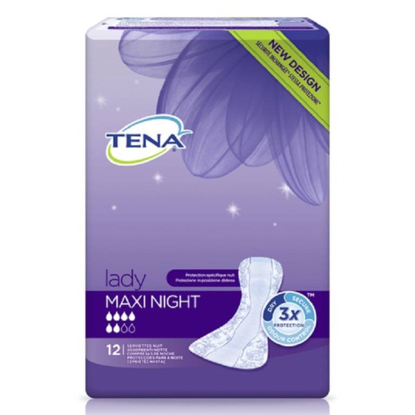 Tena Lady Maxi Night Assorbenti Perdite Urinarie Notturne 12 Pezzi
