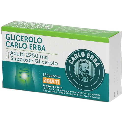 Glicerolo Carlo Erba Adulti 2250 mg 18 Supposte