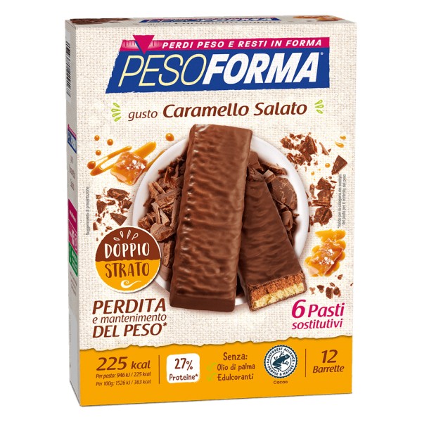 Pesoforma Barrette Caramello Salato 12 Pezzi