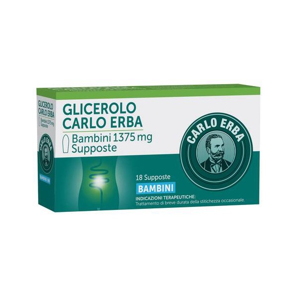 Glicerlo Carlo Erba Bambini 1375 mg 18 Supposte
