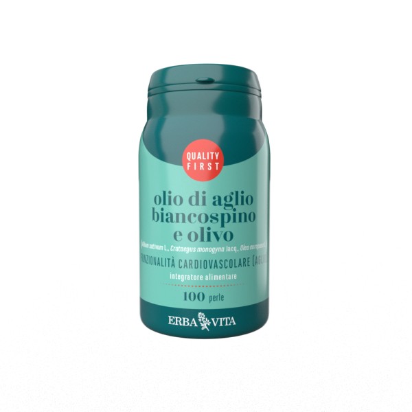 Erba Vita Monoplanta Olio di Aglio Biancospino Olivo 100 Perle