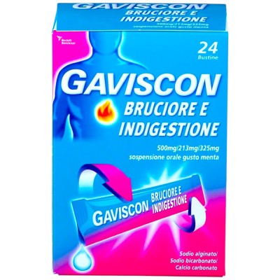 Gaviscon Bruciore e Indigestione 24 Bustine 500mg + 213mg + 325mg