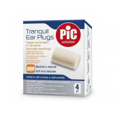PiC Solution Tranquil Ear Plugs 4 Tappi Auricolari in Spugna